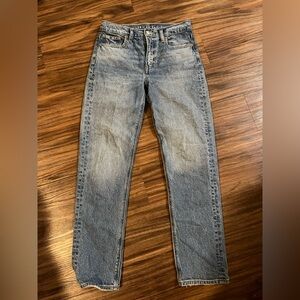 American Eagle Super High Rise Ankle Straight Jean- Size 0R